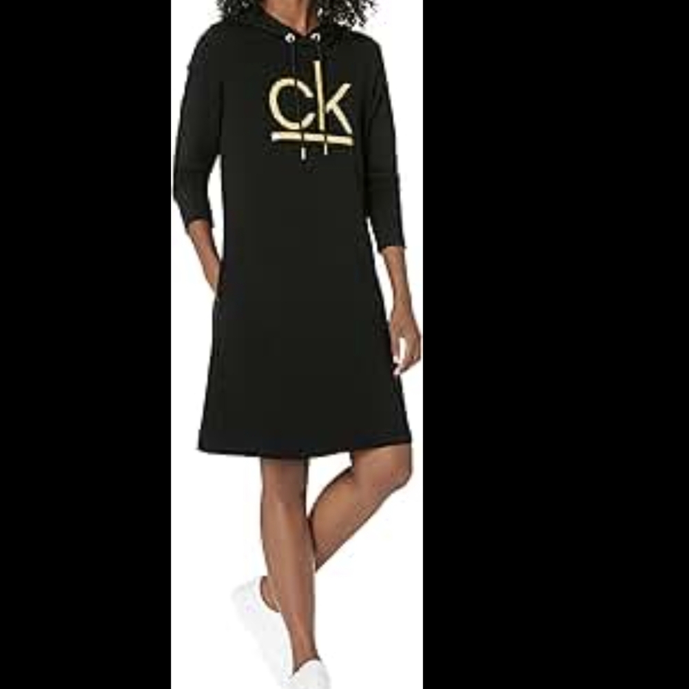 Calvin Klein Black Dress with Gold Logo